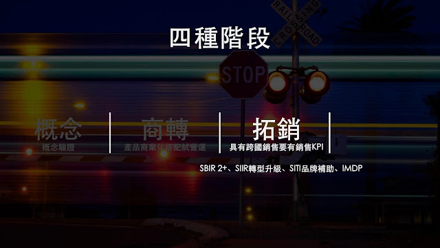 拓銷階段的創業補助:SBIR 2+、SIIR轉型升級、SITI品牌補助、IMDP 拓銷階段的創業補助:SBIR 2+、SIIR轉型升級、SITI品牌補助、IMDP
