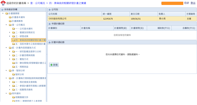 參與政府相關研發計畫之實績
