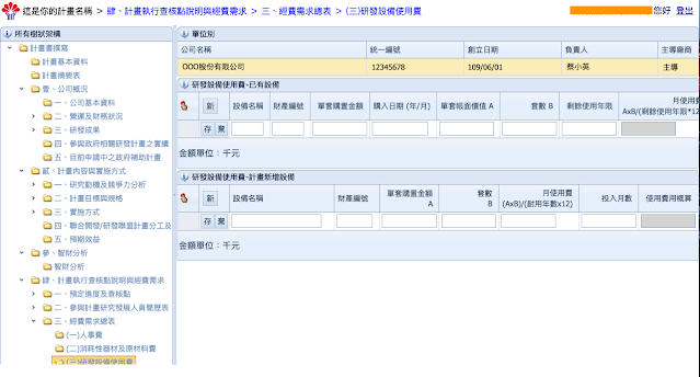 研發設備使用費